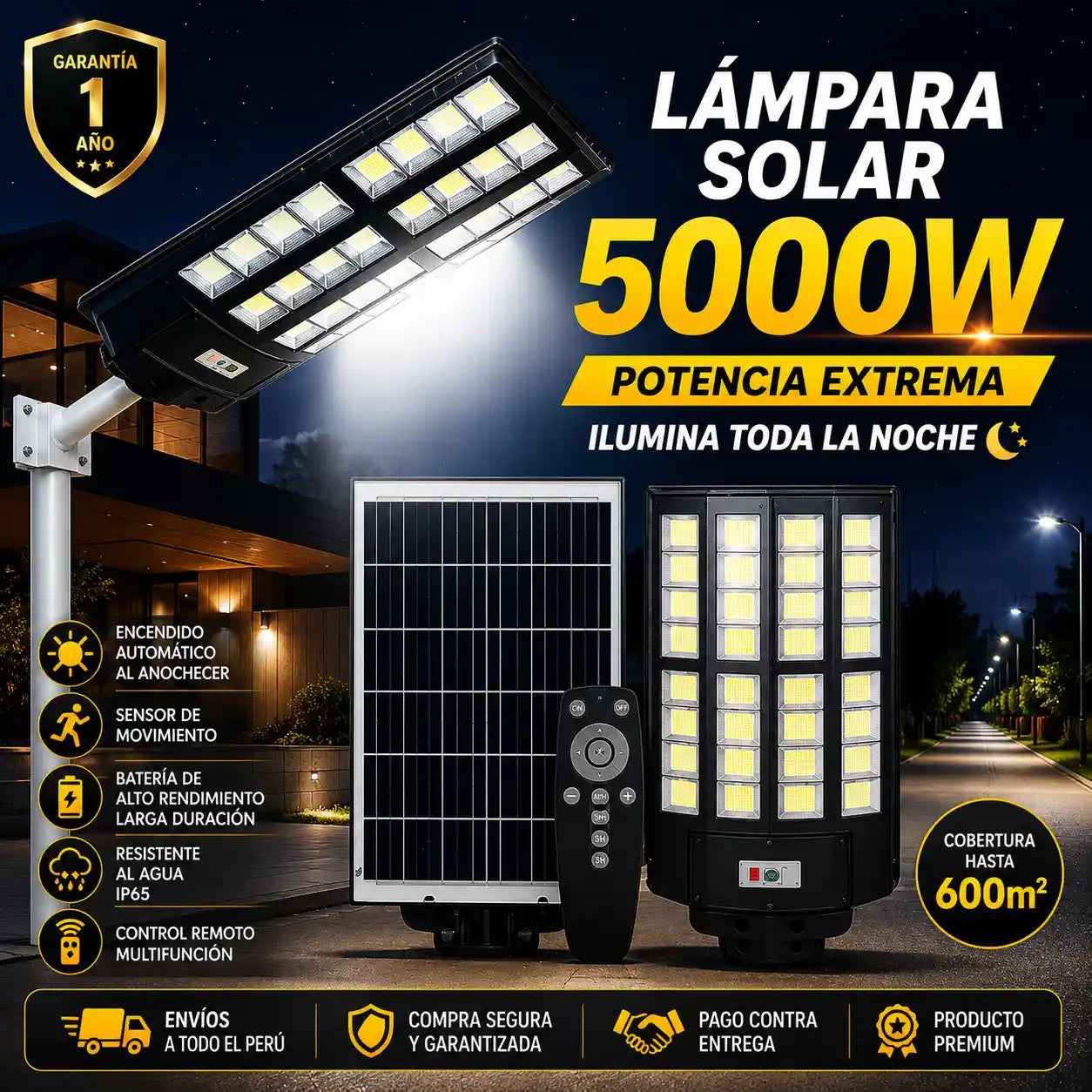 LAMPARA SOLAR 5000W